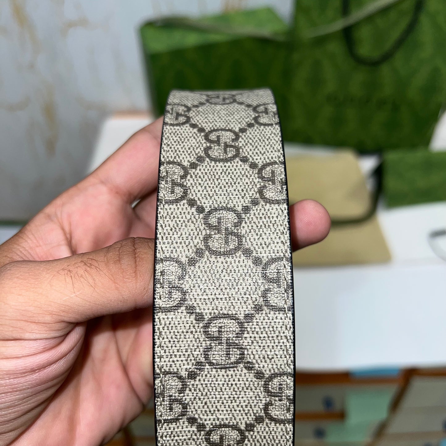 Gucci GG Supreme Interlocking G Belt Brown