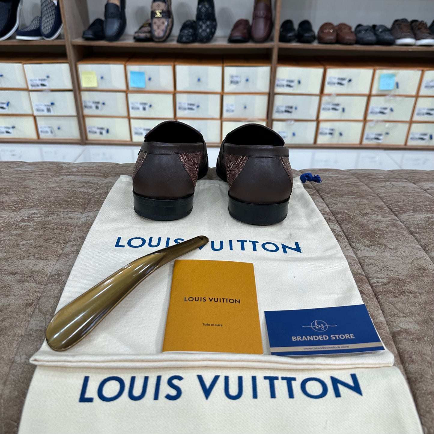 Louis Vuitton Damier Major Loafers Brown