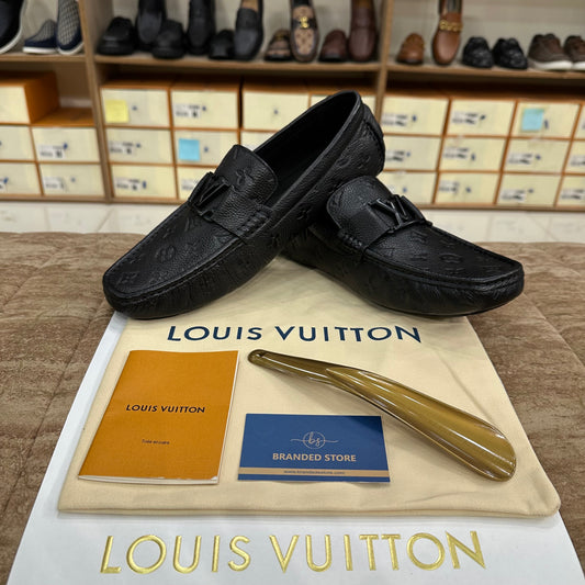 Louis Vuitton Black Embossed Black Buckle Normal Loafer