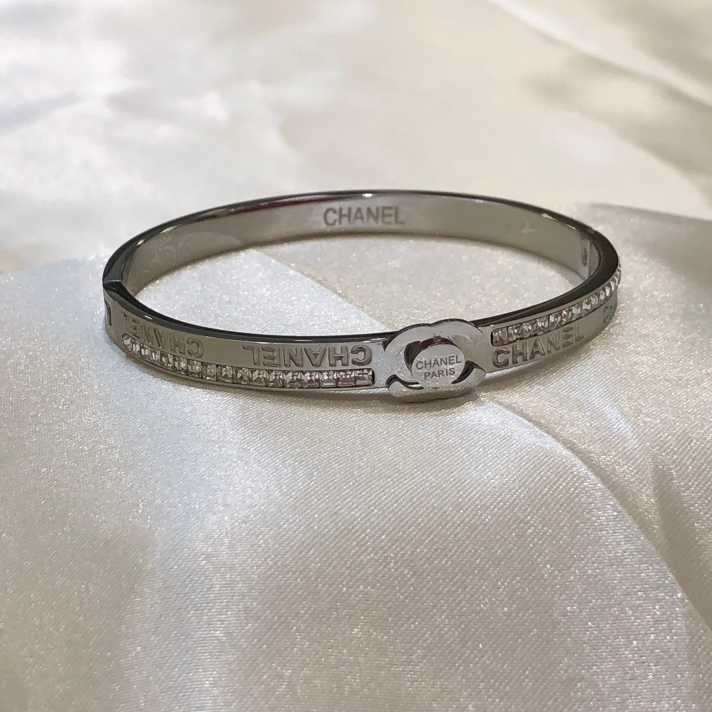 Chanel Logo Silver Bracelet