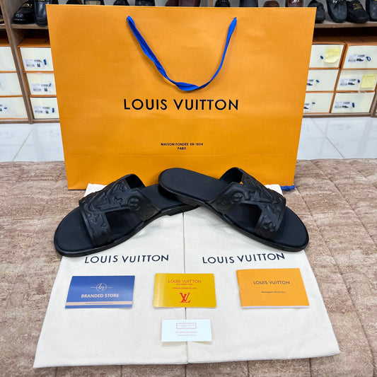 LV Men's Sandal Black Embossed