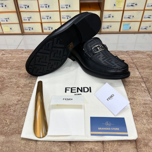 .Fendi Black Grey Major Loafers