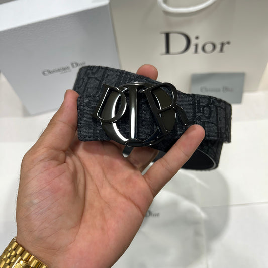 Dior Black DIOR Buckle Reversible Belt Black