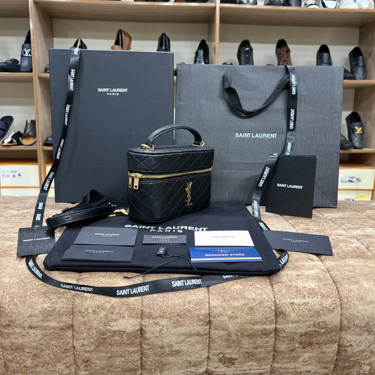 YSL Gaby Mini Vanity Leather Bag Black