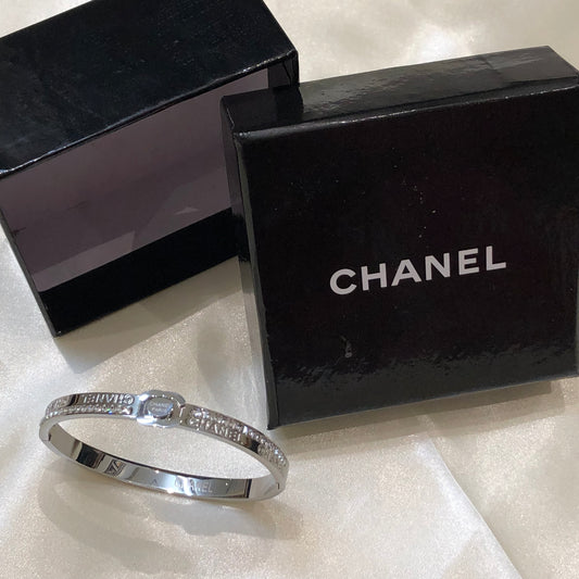 Chanel Logo Silver Bracelet