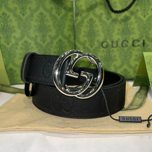 Gucci Interlocking G Buckle Black Belt