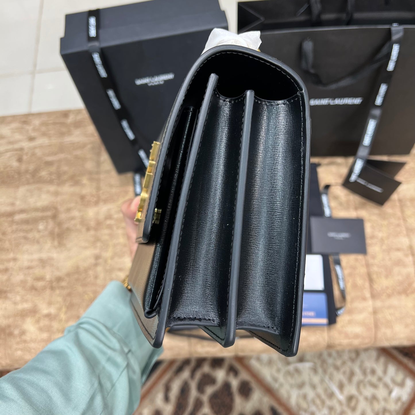 YSL Big Black Leather Bag