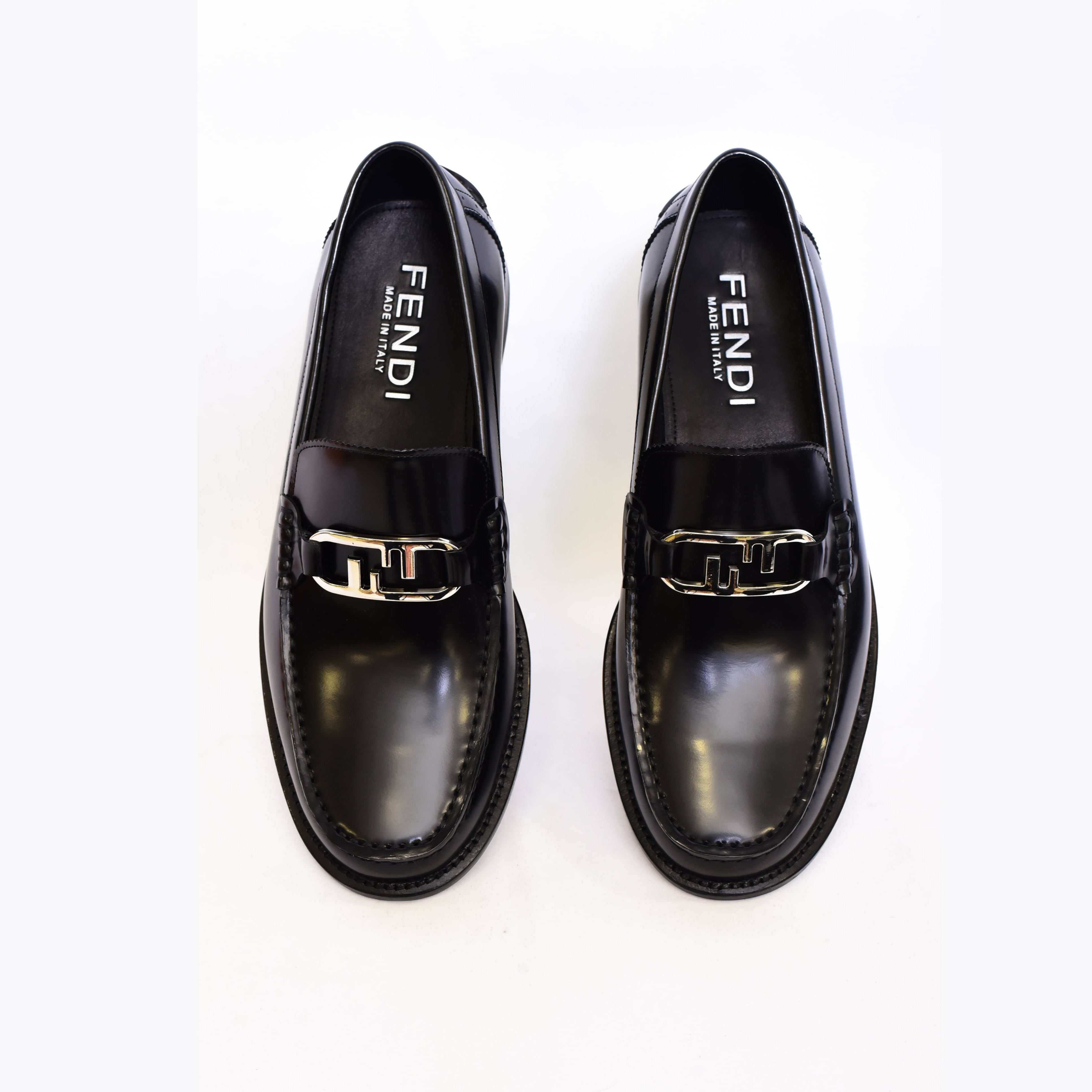 Fendi Black Silver Logo Major Loafers – BRANDED STORE display picture 1