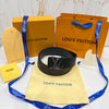 LV Silver Line Logo Reversible Belt Black