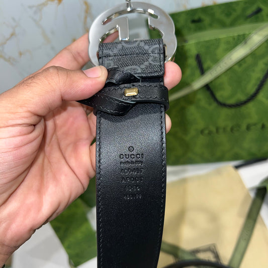 Gucci GG Supreme Interlocking G Belt Grey