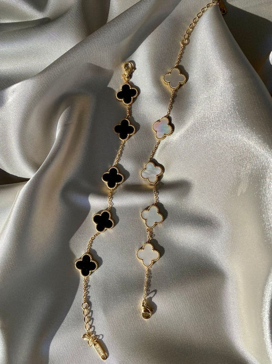 Van Cleef Gold White Bracelet