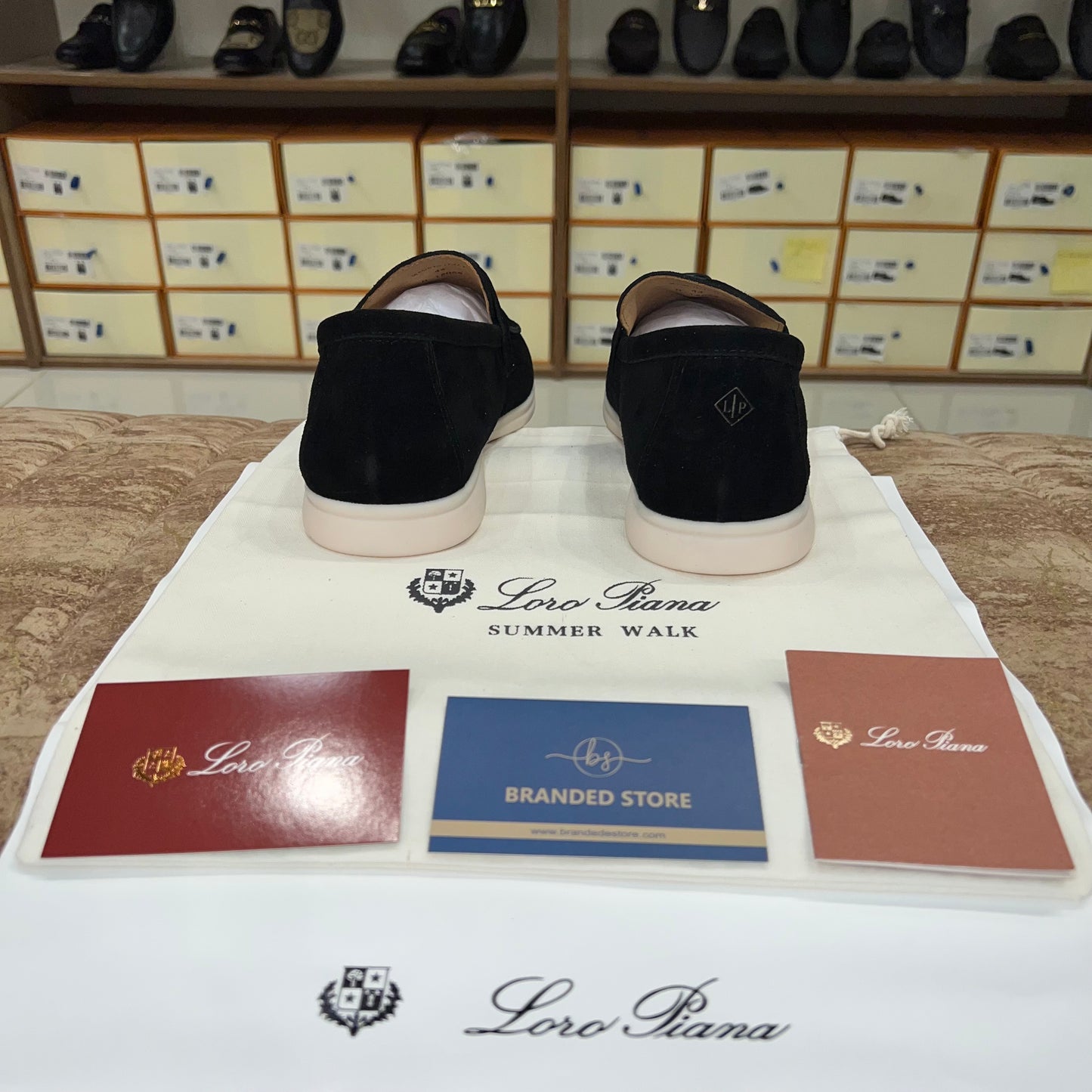 Loro Piana Summer Charms Walk Loafer Suede - Black