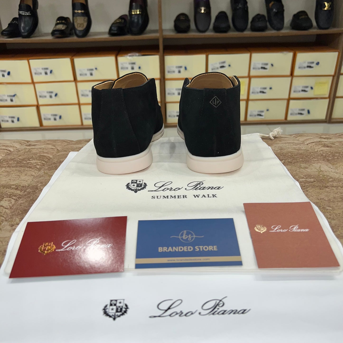 Loro Piana Summer Open Walk Suede - Black