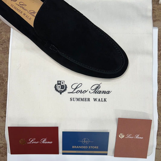 Loro Piana Summer Walk Loafer Suede - Black