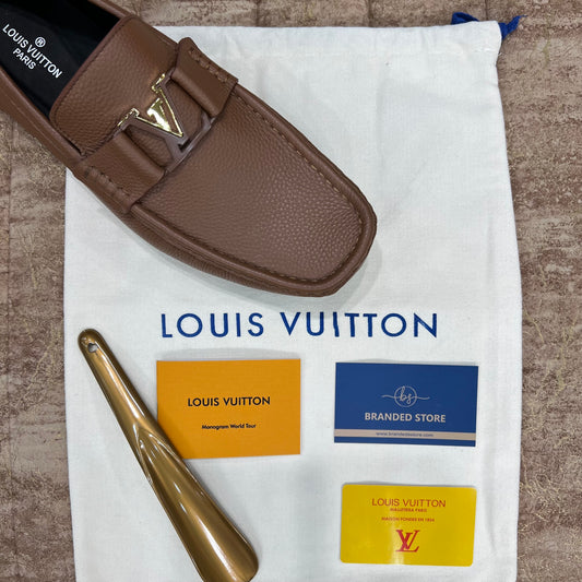 Louis Vuitton Texture Brown Logo Normal Loafer