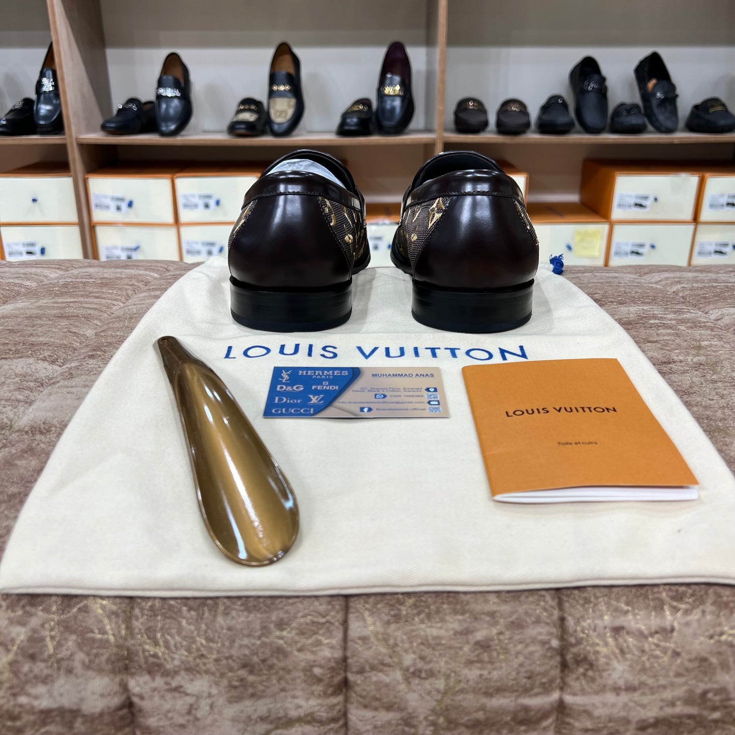 .. Louis.Vuitton New H Brown Major Loafers