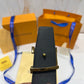LV Golden Logo Reversible Belt Black/Blue