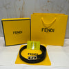 Fendi FF Round Buckle Slim Belt Black