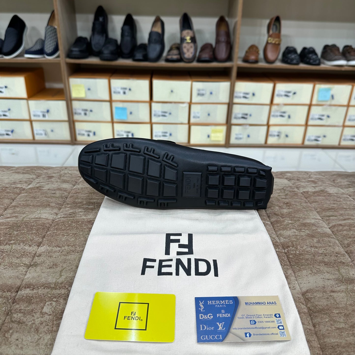 Fendi Black Grey Normal Loafers