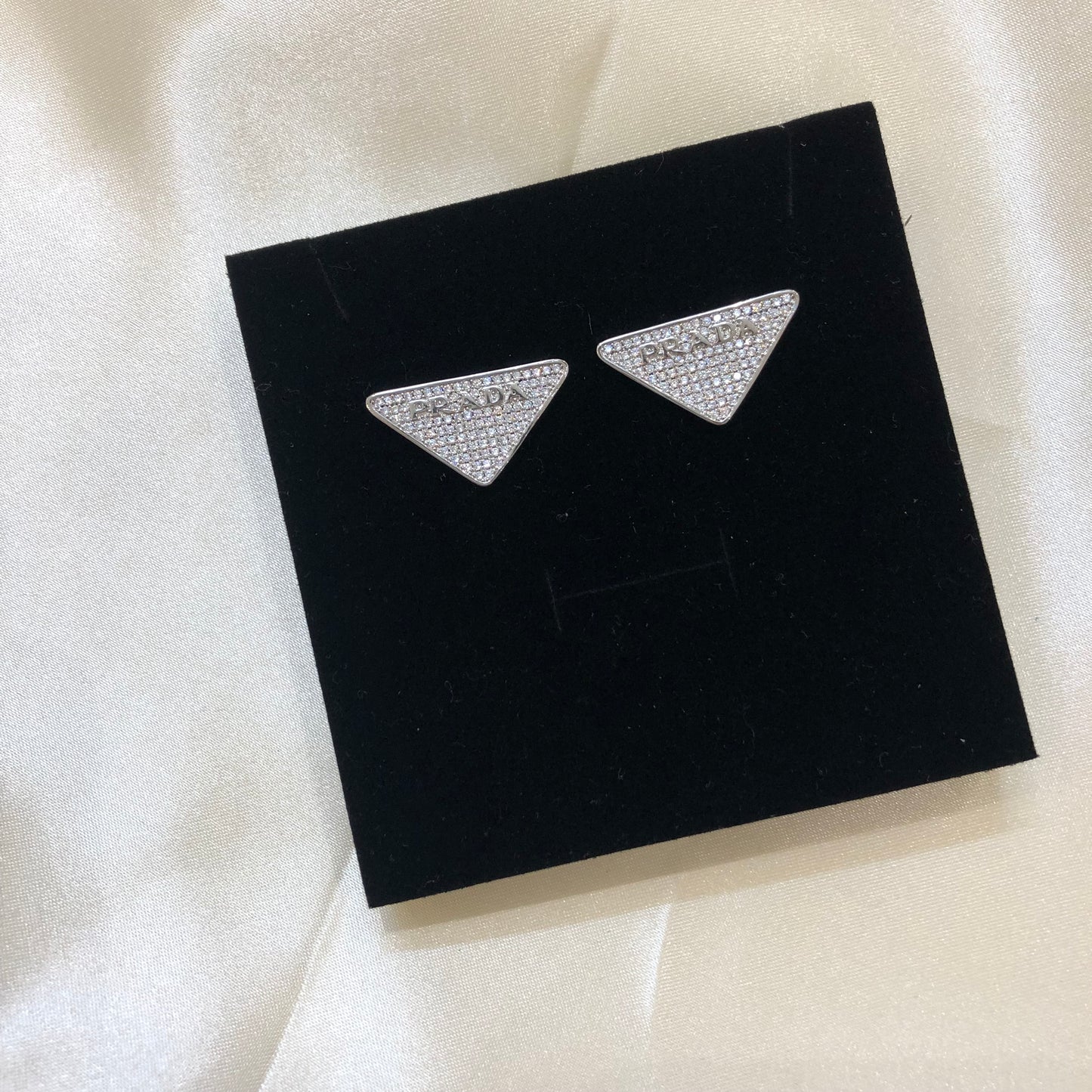 Prada Logo Silver Earrings Studs