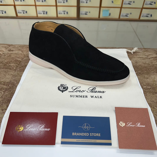 Loro Piana Summer Open Walk Suede - Black