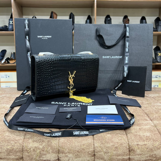 YSL Black Kate Tassel Leather Bag