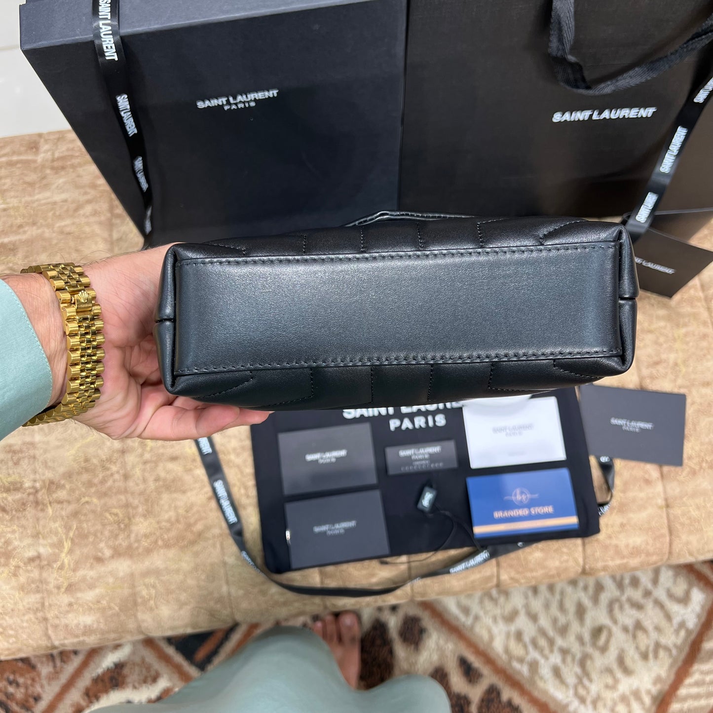 YSL Small Flap Leather Bag Black