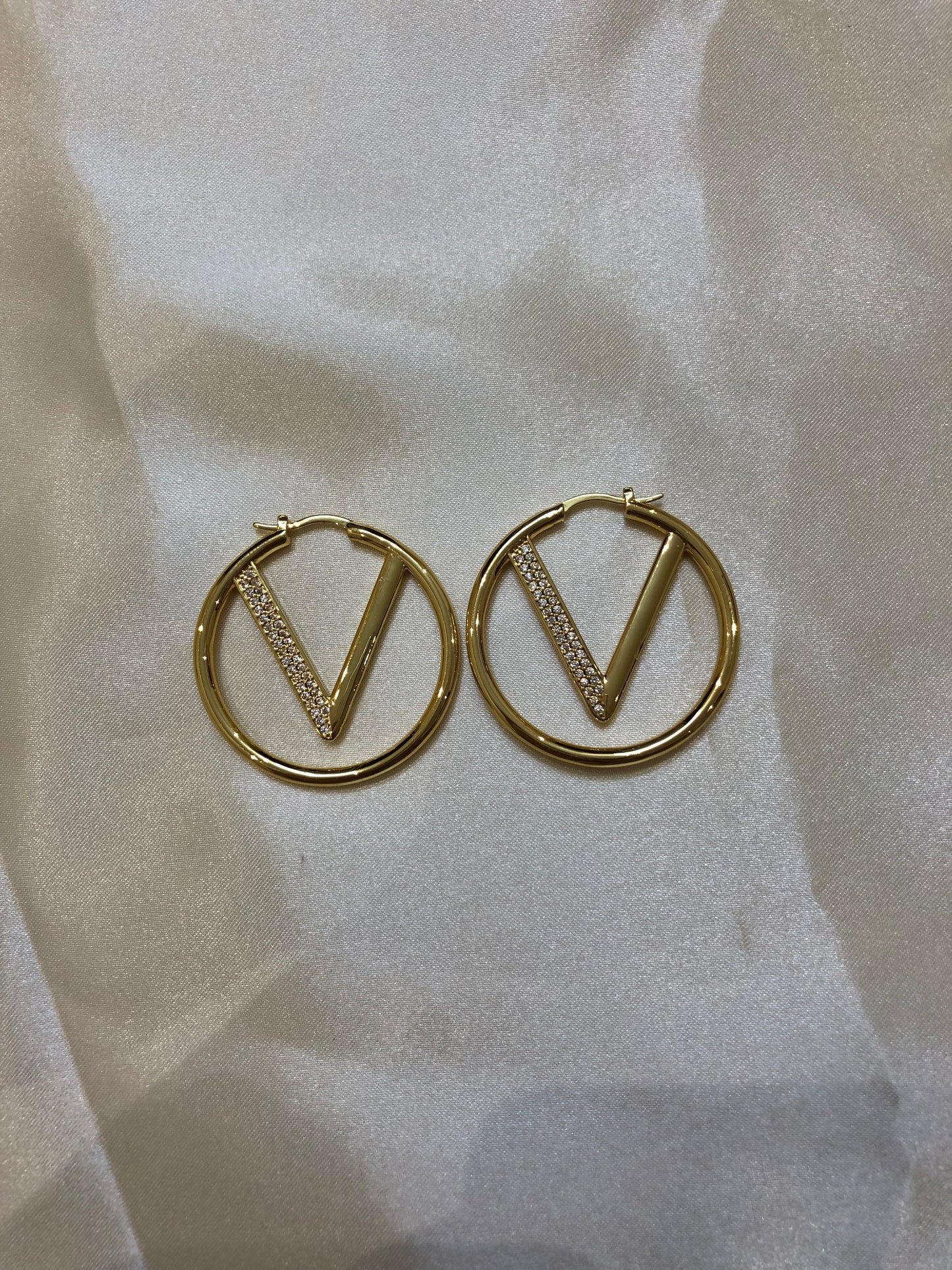 Valentino V Logo Golden Earrings