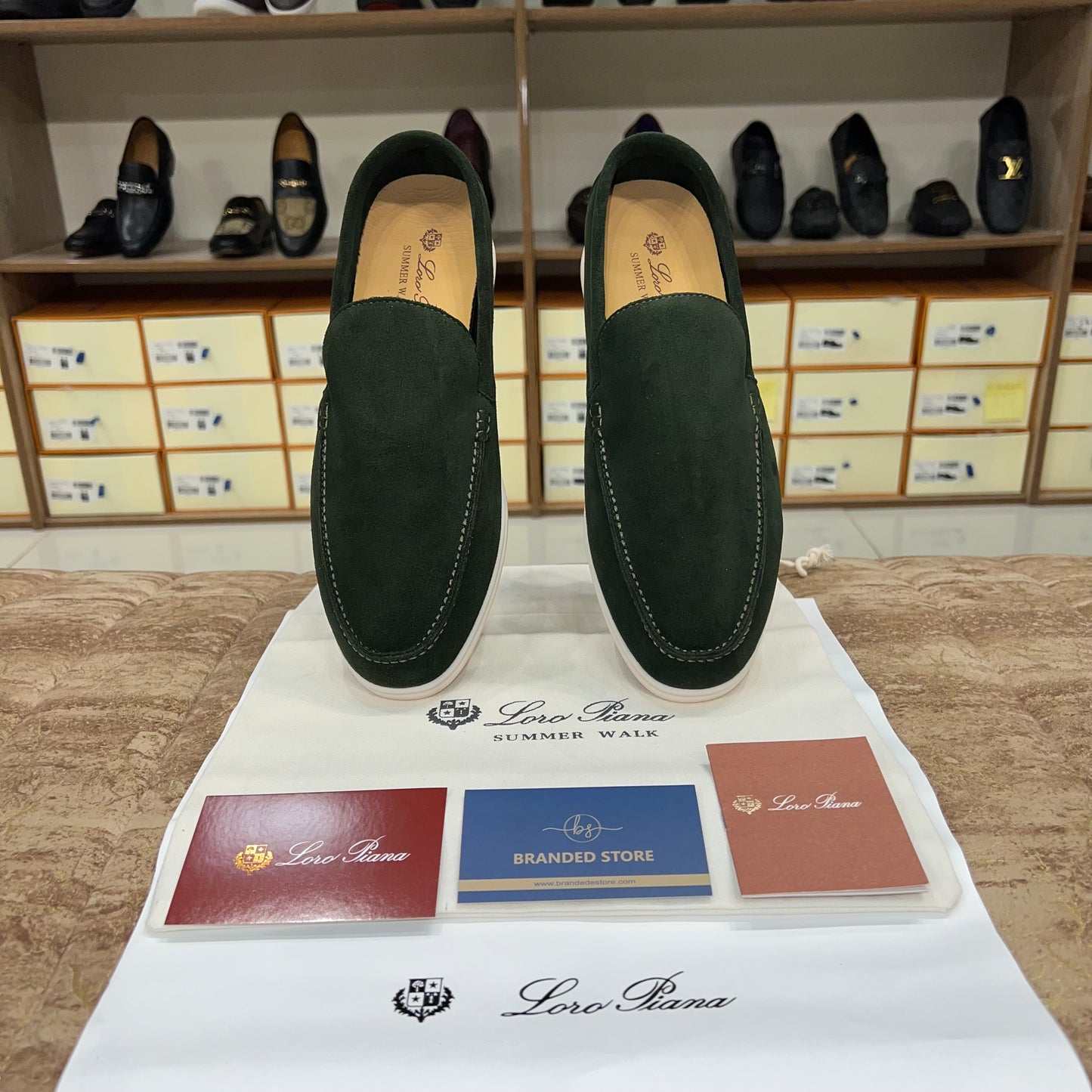 Loro Piana Summer Walk Loafer Suede - Dark Green