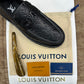 Louis Vuitton Black Embossed Grained Leather Chunky Major loafer