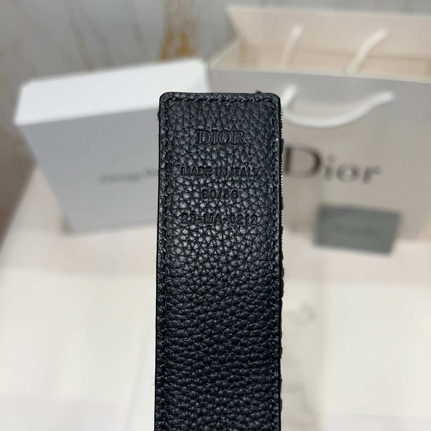 Dior Golden CD Buckle Reversible Belt Black/White