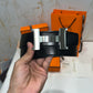 Hermes H Silver Buckle Belt Reversible Black