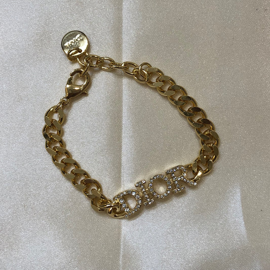 Dior D.I.O.R Logo Golden Bracelet