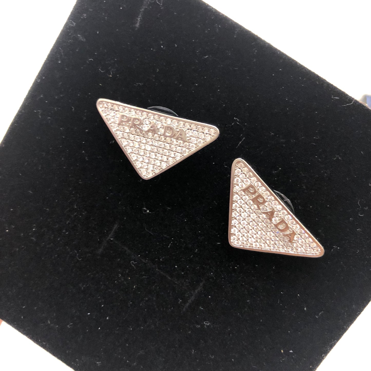 Prada Logo Silver Earrings Studs