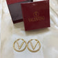 Valentino V Logo Golden Earrings