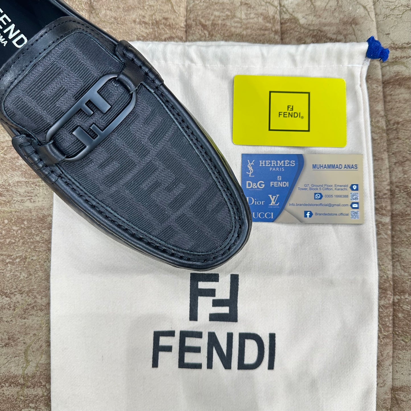 Fendi Black Grey Normal Loafers