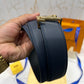 LV Golden Logo Reversible Belt Black/Blue