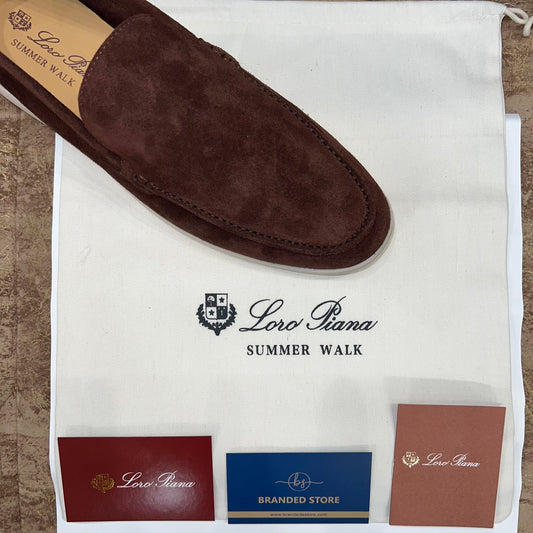 Loro Piana Summer Walk Loafer Suede - Dark Brown