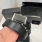 Dolce & Gabbana Silver Buckle Leather Belt Black