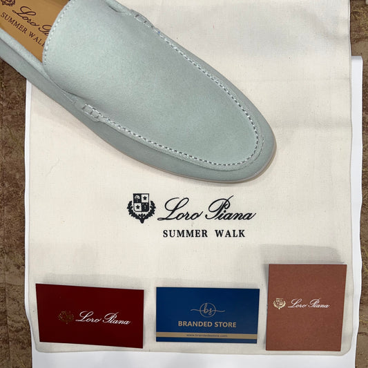 Loro Piana Summer Walk Loafer Suede - Light Blue