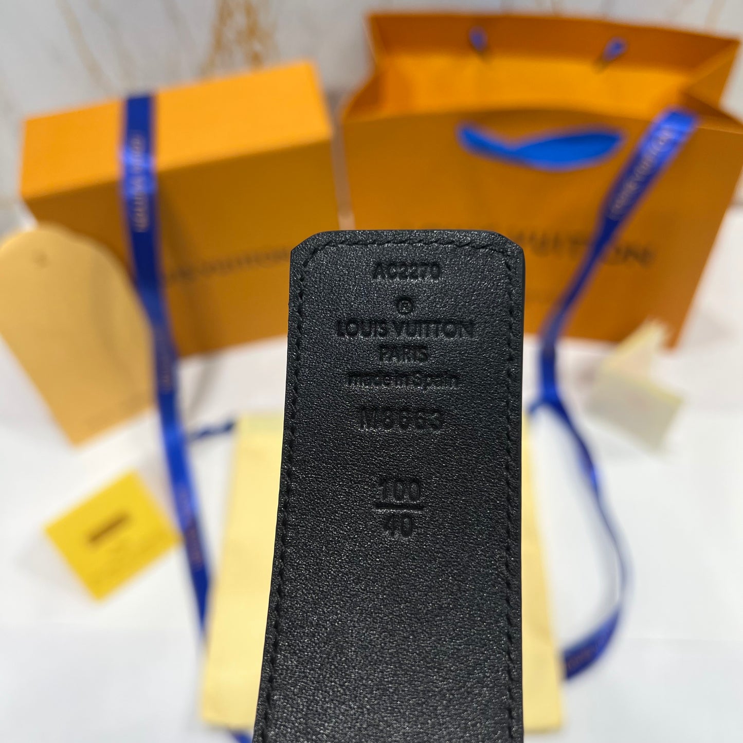 LV Blue Logo Reversible Belt Blue / Black