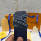 LV Blue Logo Printed Reversible Belt Blue