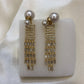 Dior Logo Gold White Earrings