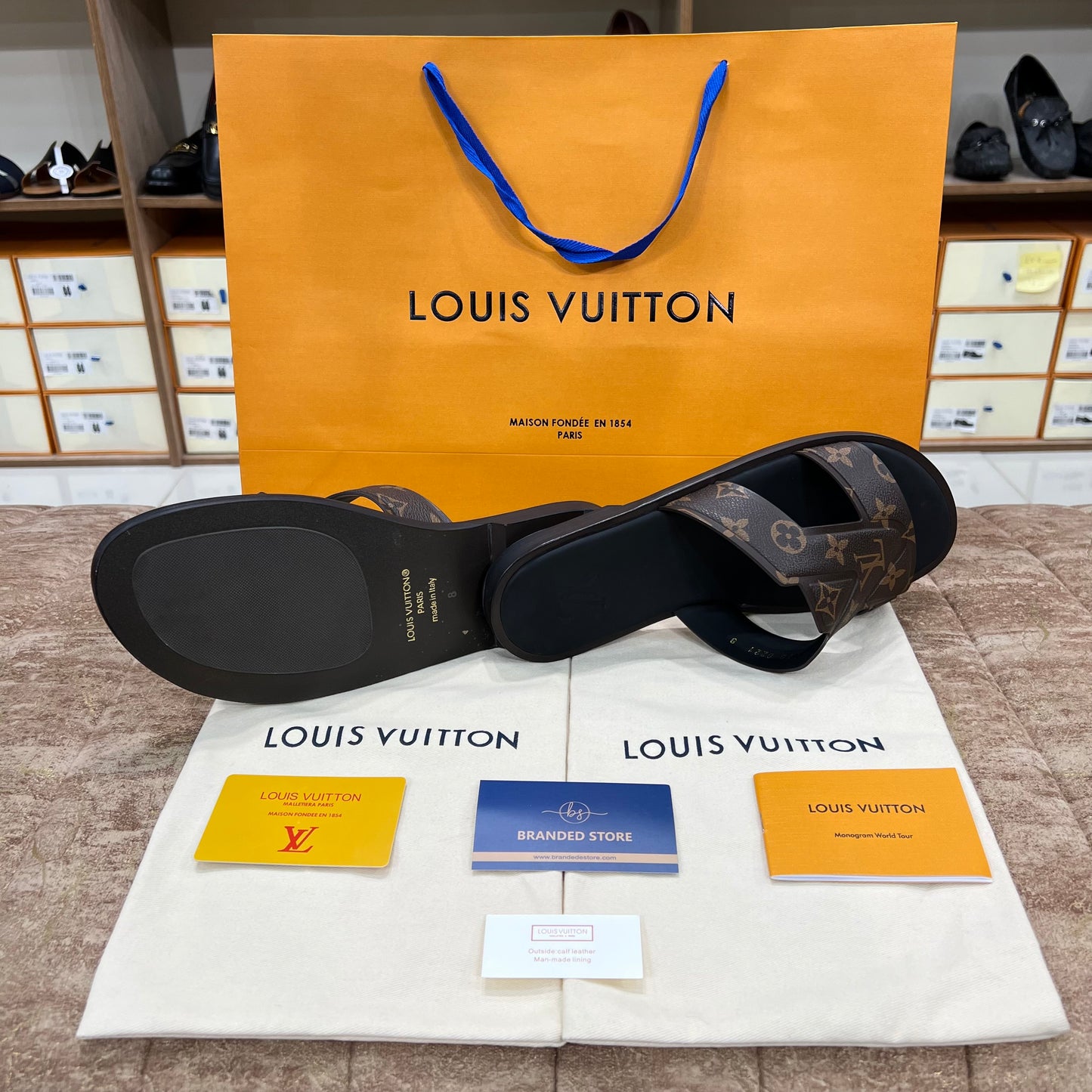LV Men's Sandal Brown Pattern