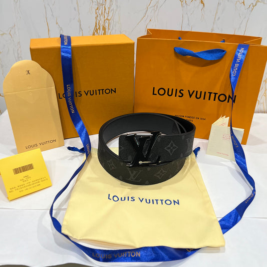 LV Double Logo Reversible Belt Black/Grey