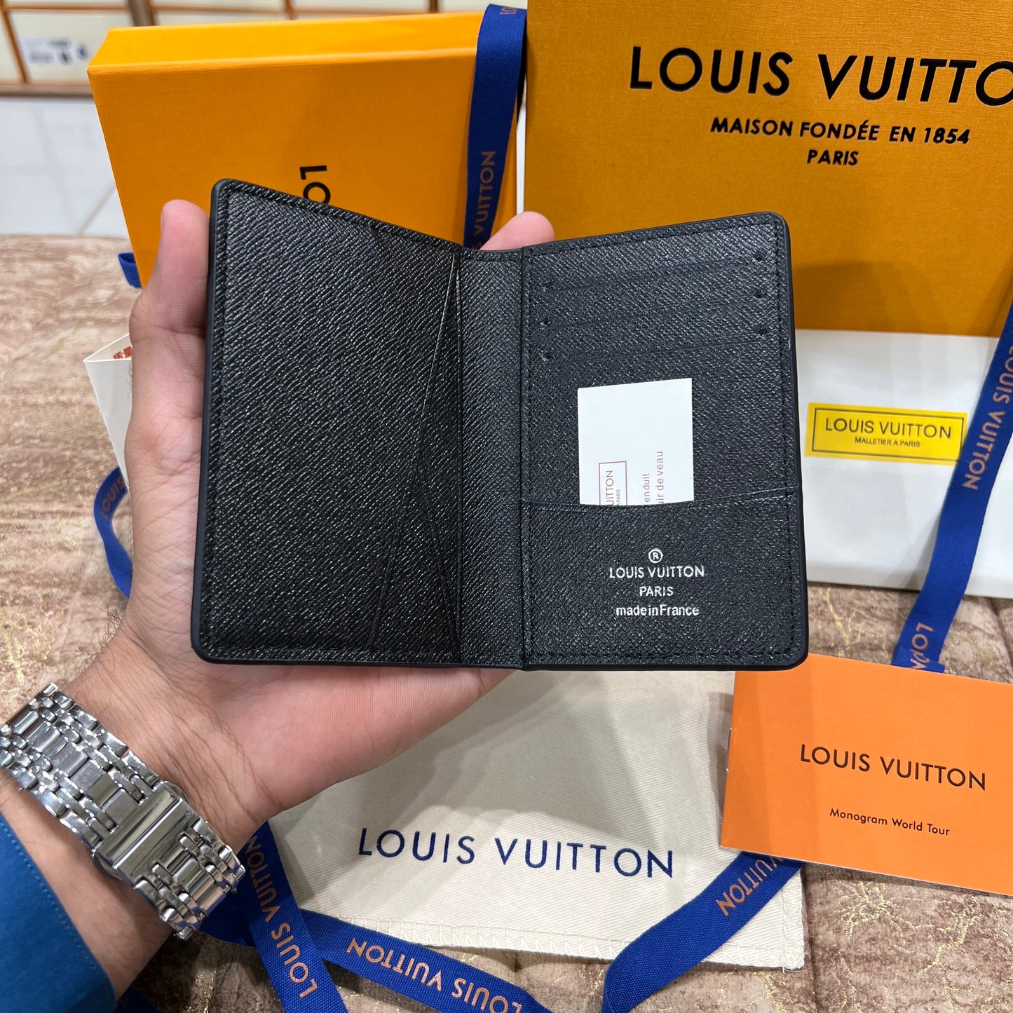 Louis Vuitton Grey Checked Pocket Organizer Wallet