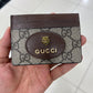 Gucci Tiger Brown Leather Cardholder Wallet