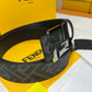 Fendi FF Silver Buckle Reversible Belt Black/Grey