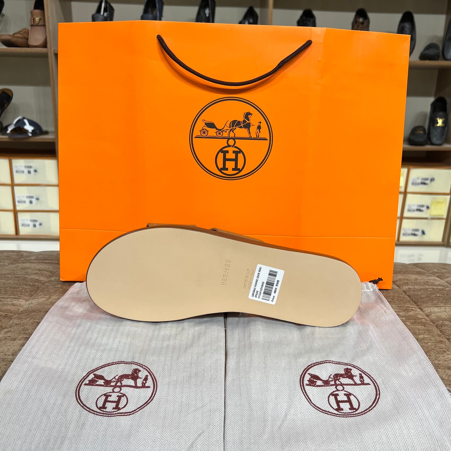 Hermes Men's Sandal Full Brown