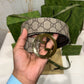 Gucci Interlocking G Golden Buckle Supreme Belt Brown